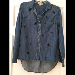 Cloth & Stone Denim Stars Button Down Shirt